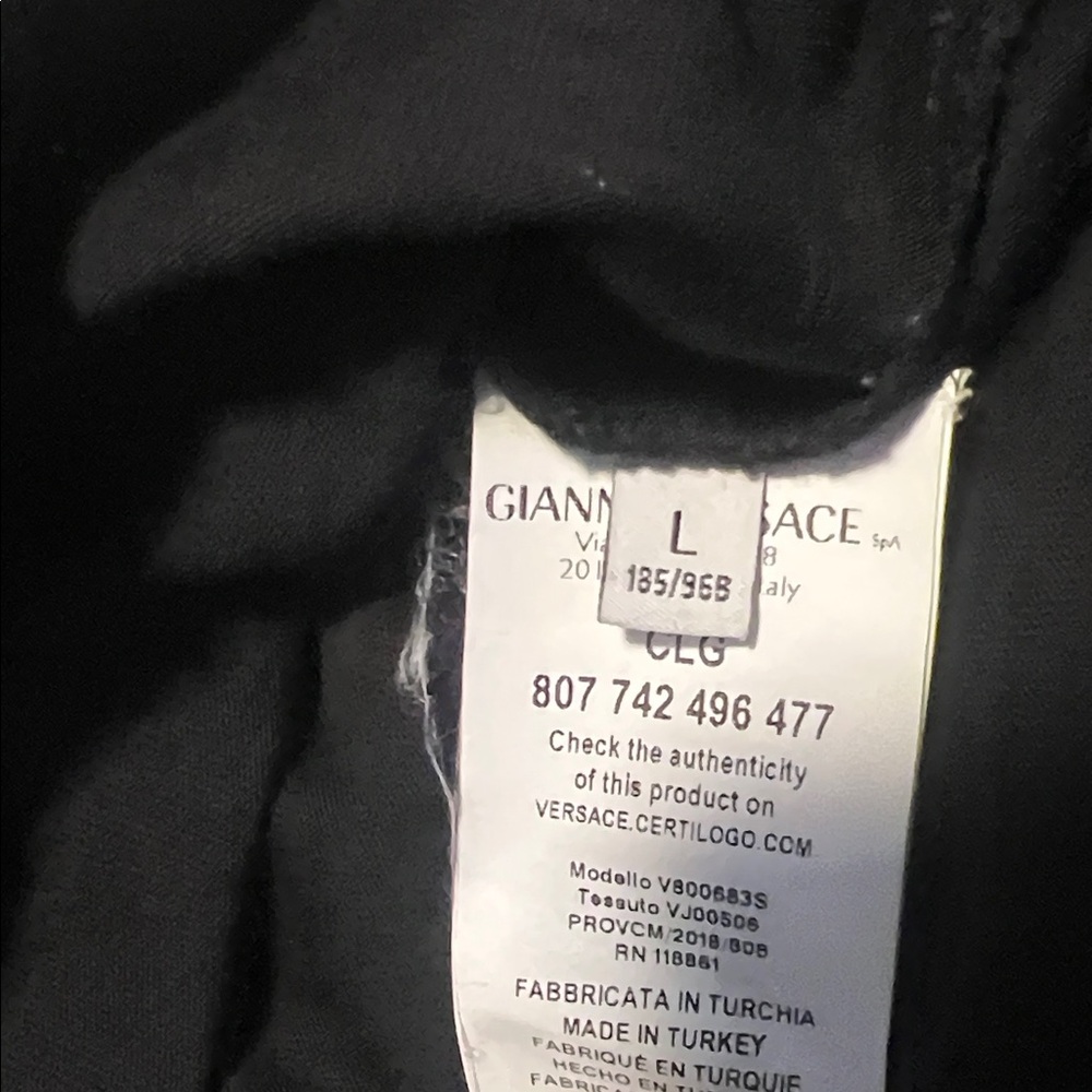 Versace Collection Black Tee with Red and White Accents - Picture 2 of 5